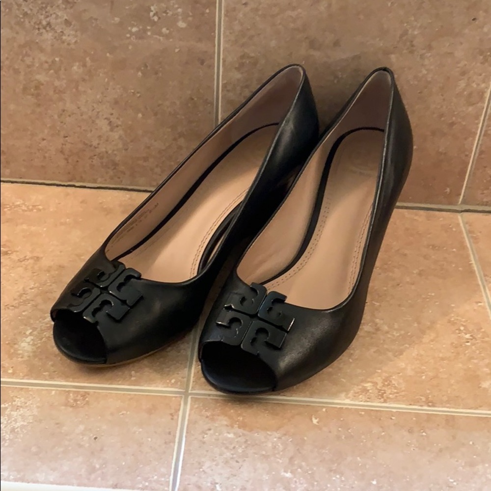 Tory Burch peep toe wedge